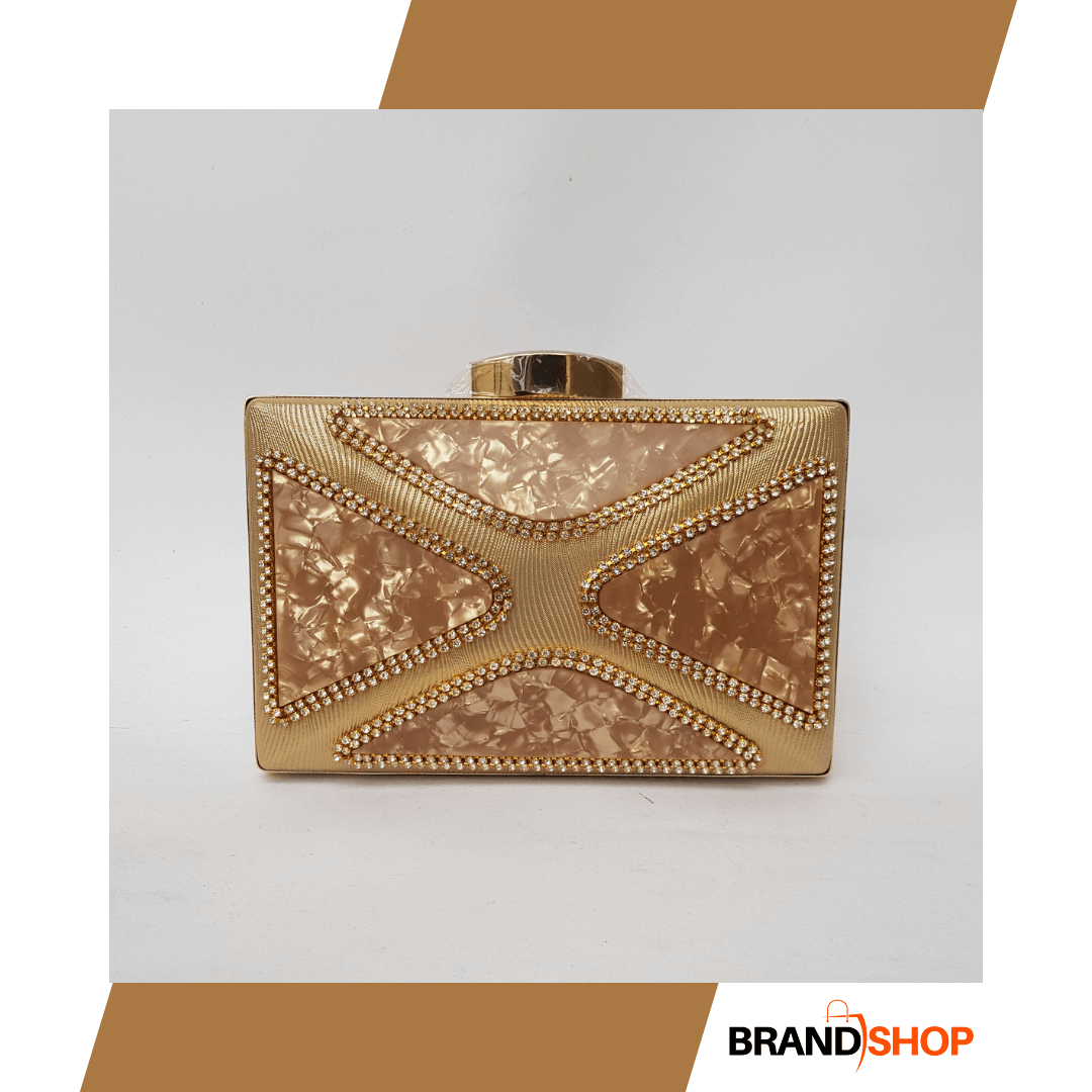 Gold deals embellished clutch